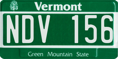 VT license plate NDV156
