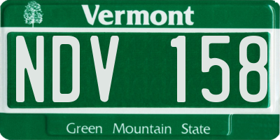 VT license plate NDV158