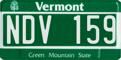 VT license plate NDV159