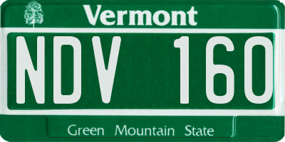 VT license plate NDV160
