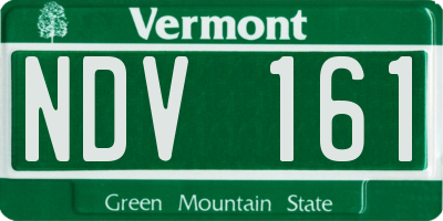 VT license plate NDV161