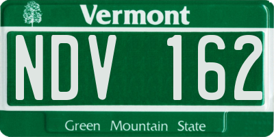 VT license plate NDV162