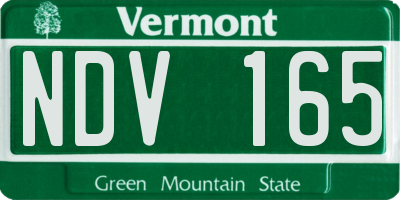 VT license plate NDV165