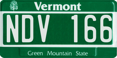 VT license plate NDV166