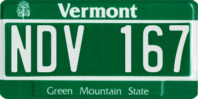 VT license plate NDV167