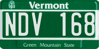VT license plate NDV168
