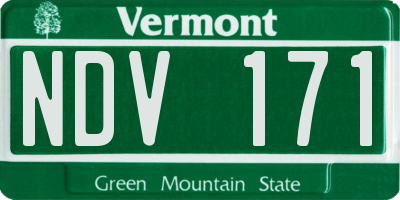 VT license plate NDV171