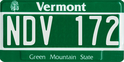VT license plate NDV172