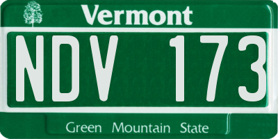 VT license plate NDV173