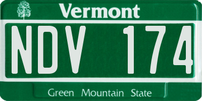 VT license plate NDV174