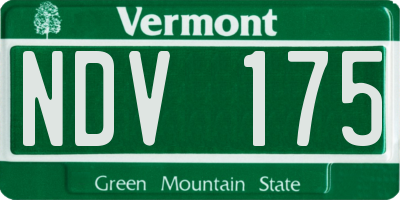 VT license plate NDV175