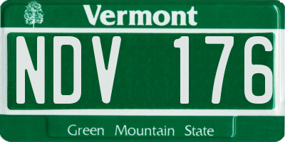 VT license plate NDV176