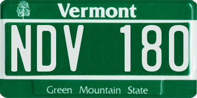 VT license plate NDV180