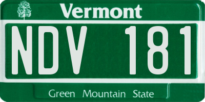 VT license plate NDV181