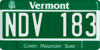 VT license plate NDV183