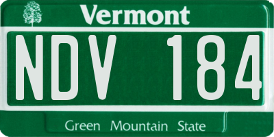 VT license plate NDV184