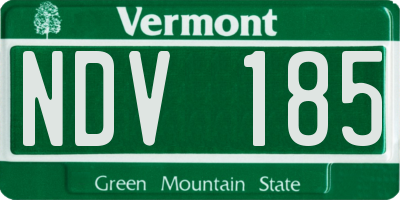 VT license plate NDV185