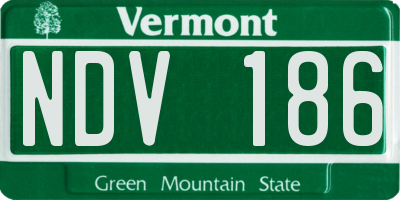 VT license plate NDV186