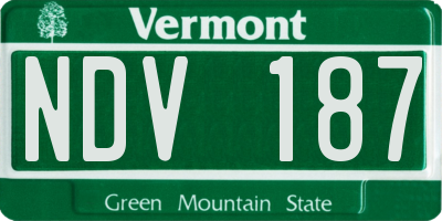 VT license plate NDV187