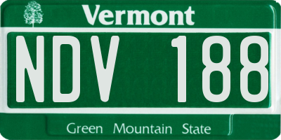VT license plate NDV188