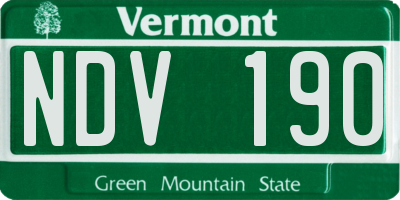 VT license plate NDV190