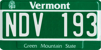 VT license plate NDV193