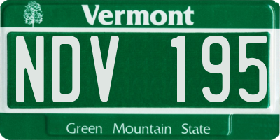 VT license plate NDV195