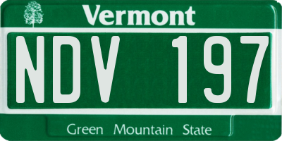 VT license plate NDV197