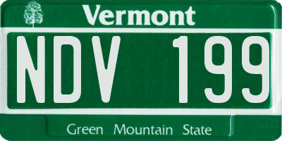 VT license plate NDV199
