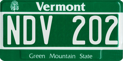 VT license plate NDV202