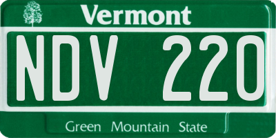 VT license plate NDV220