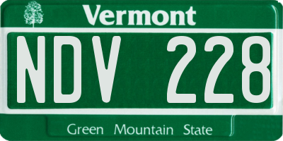 VT license plate NDV228