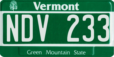 VT license plate NDV233