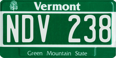 VT license plate NDV238