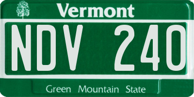 VT license plate NDV240