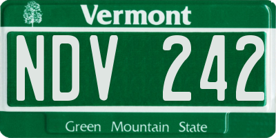 VT license plate NDV242