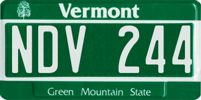 VT license plate NDV244