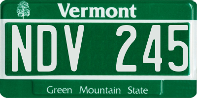 VT license plate NDV245