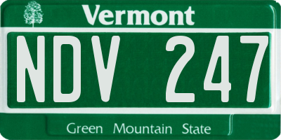 VT license plate NDV247