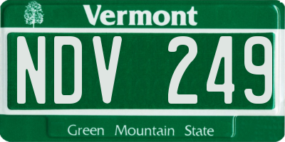 VT license plate NDV249