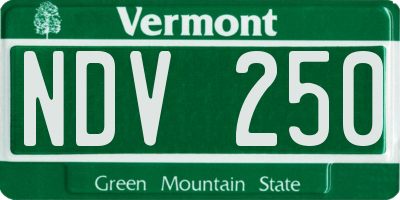 VT license plate NDV250