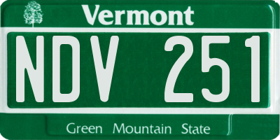 VT license plate NDV251