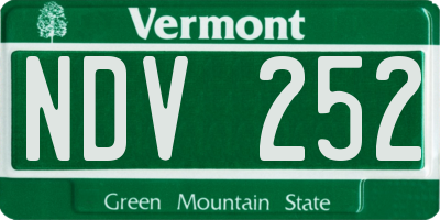 VT license plate NDV252