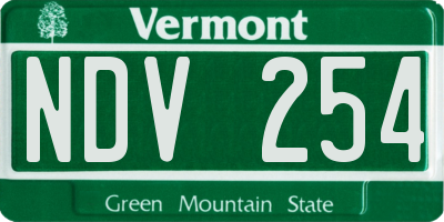 VT license plate NDV254