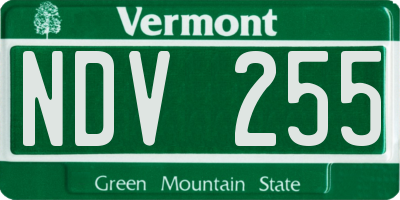 VT license plate NDV255