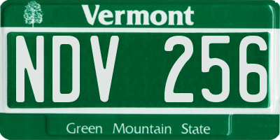 VT license plate NDV256