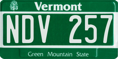 VT license plate NDV257