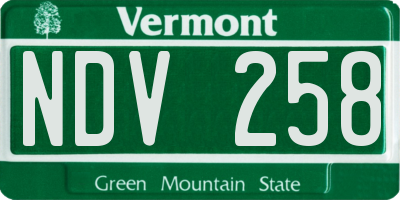 VT license plate NDV258
