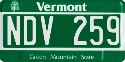 VT license plate NDV259