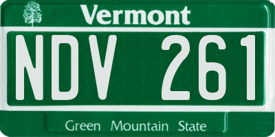 VT license plate NDV261
